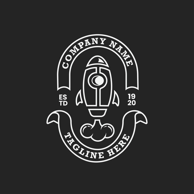 Plantilla de diseño de logotipo de cohete espacial
