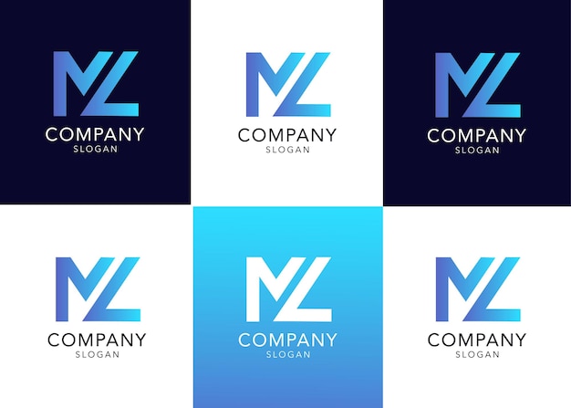 Plantilla de diseño de logotipo de colección monograma iniciales ml