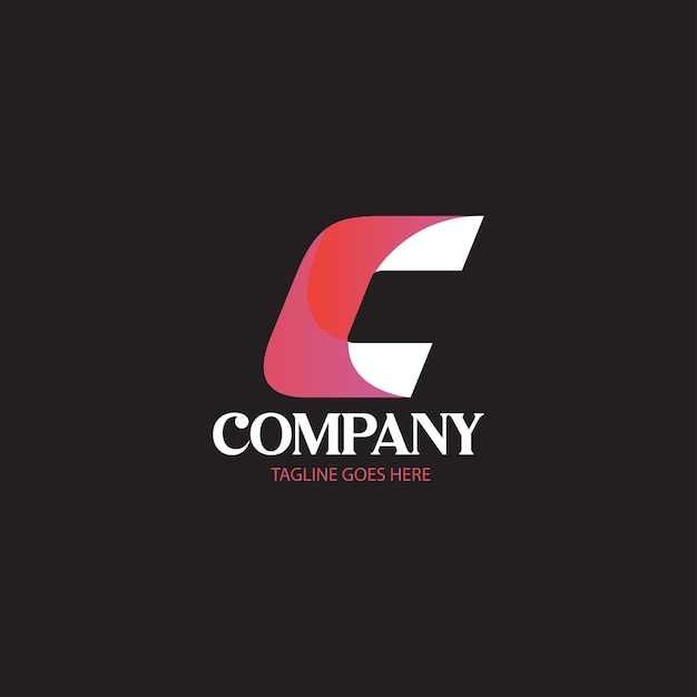 plantilla de diseño de logotipo de color c inicial moderna
