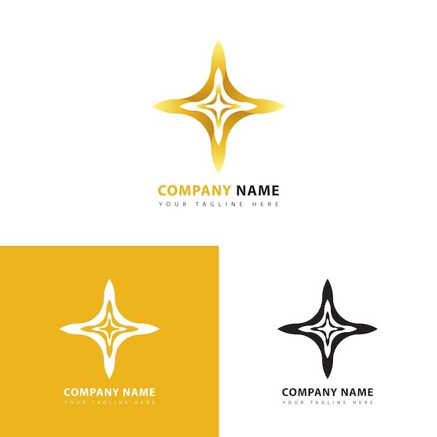 Plantilla de diseño de logotipo de color de gradación dorada para ilustración vectorial empresarial