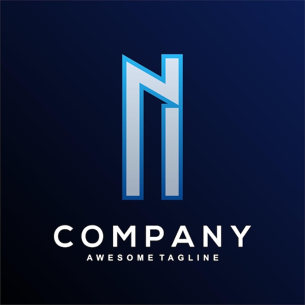 Plantilla de diseño de logotipo de color de letra N moderna