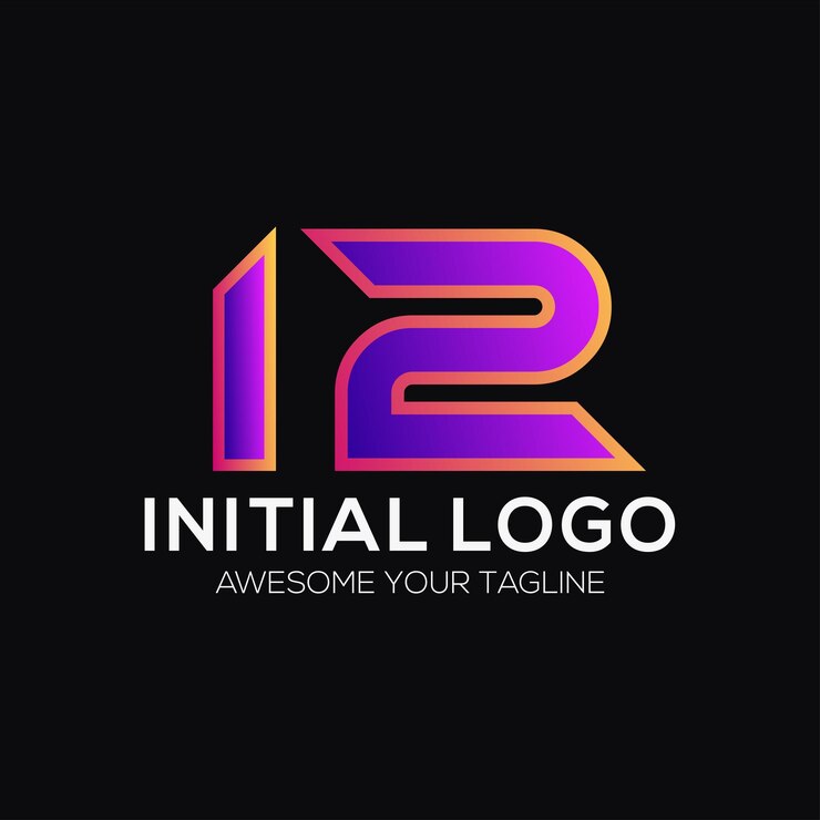 Vector plantilla de diseño de logotipo de color número 12 moderna