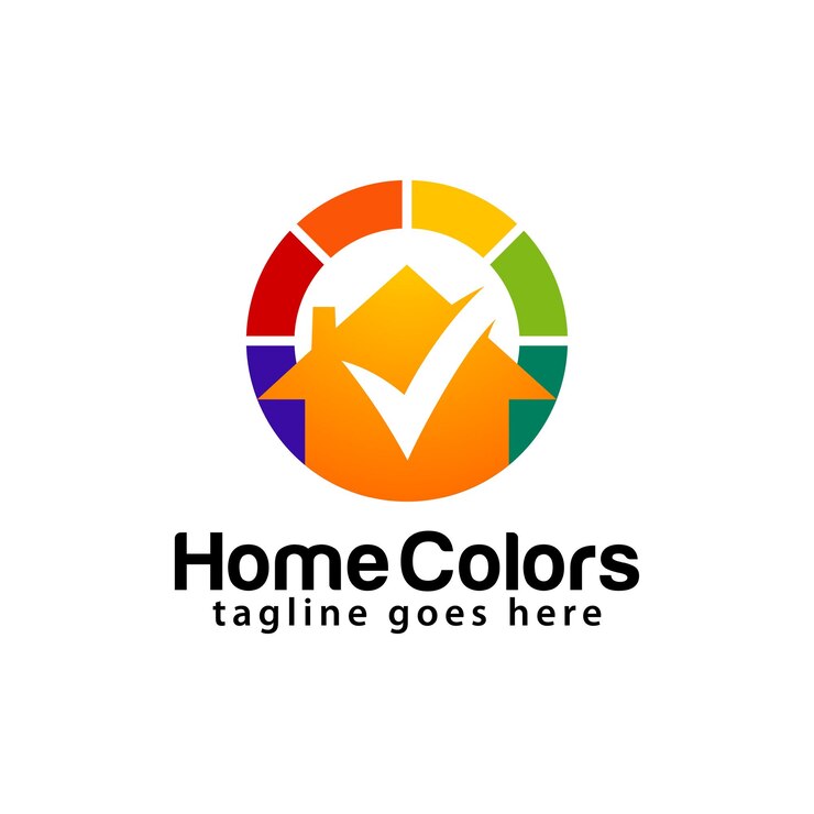 Vector plantilla de diseño de logotipo de colores para el hogar