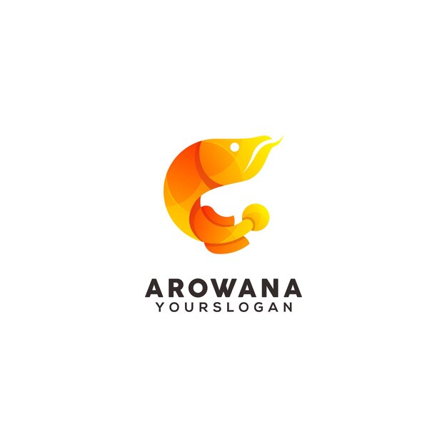 Plantilla de diseño de logotipo colorido Arowana