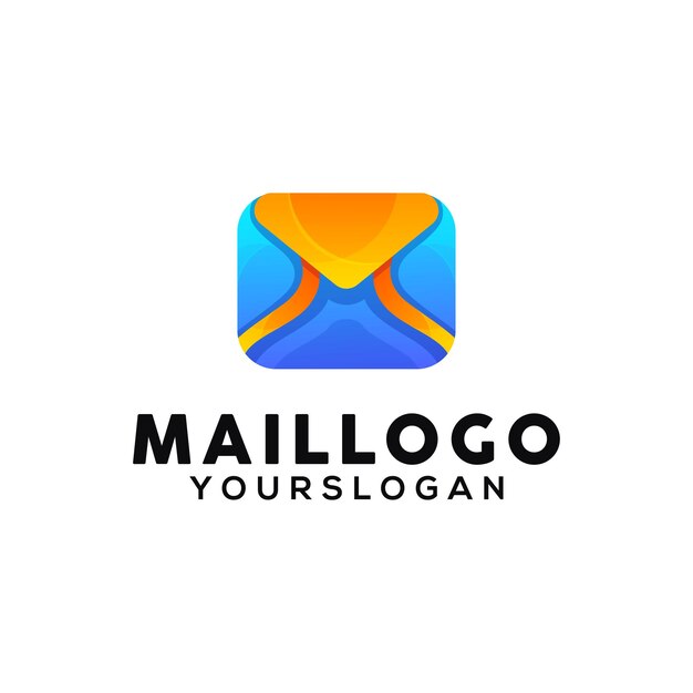 Vector plantilla de diseño de logotipo colorido de correo
