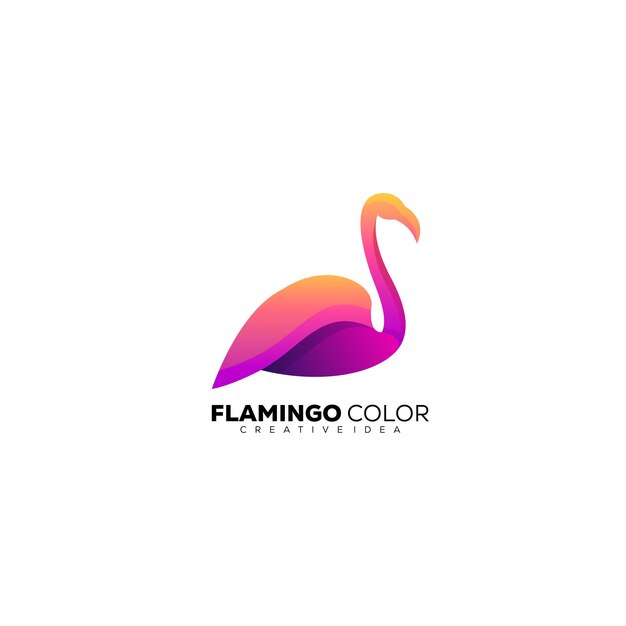 Plantilla de diseño de logotipo colorido flamenco