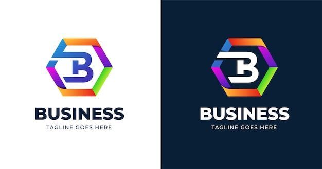 Plantilla de diseño de logotipo colorido letra B
