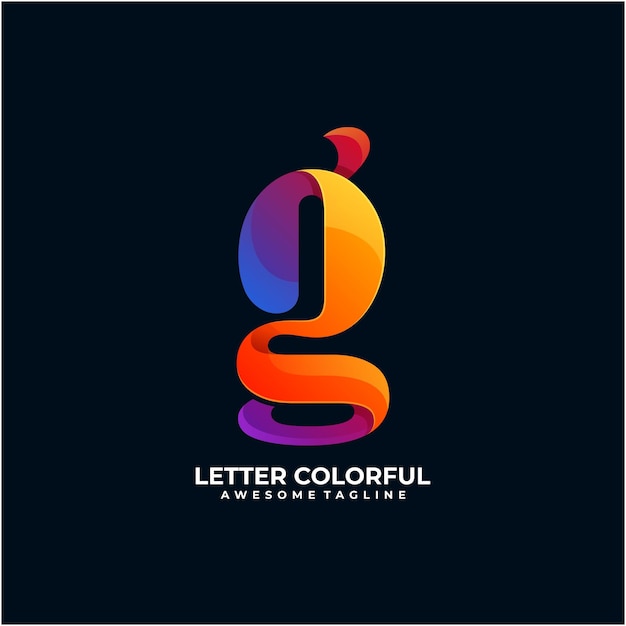 Vector plantilla de diseño de logotipo colorido letra color moderno