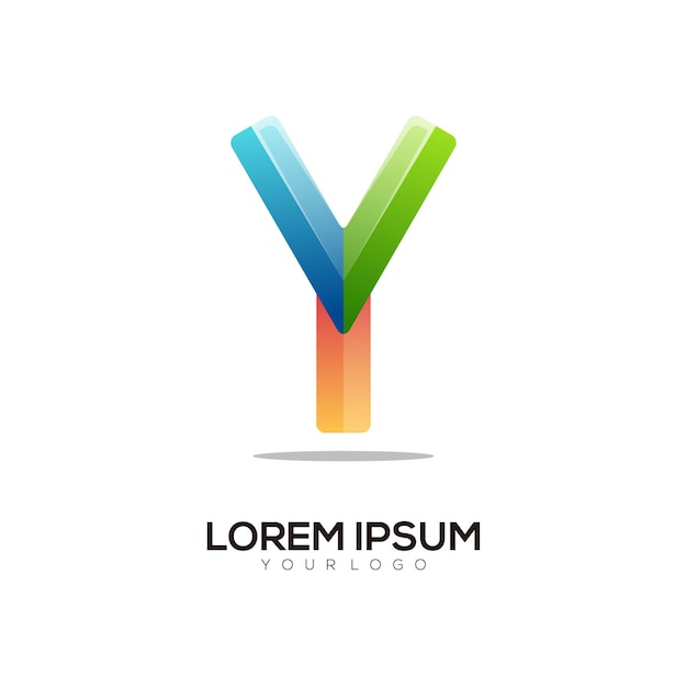 Plantilla de diseño de logotipo colorido letra y moderno