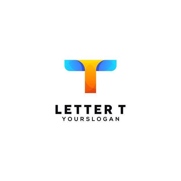 Plantilla de diseño de logotipo colorido letra t