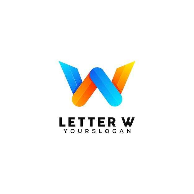 Plantilla de diseño de logotipo colorido letra w