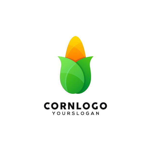 Plantilla de diseño de logotipo colorido de maíz