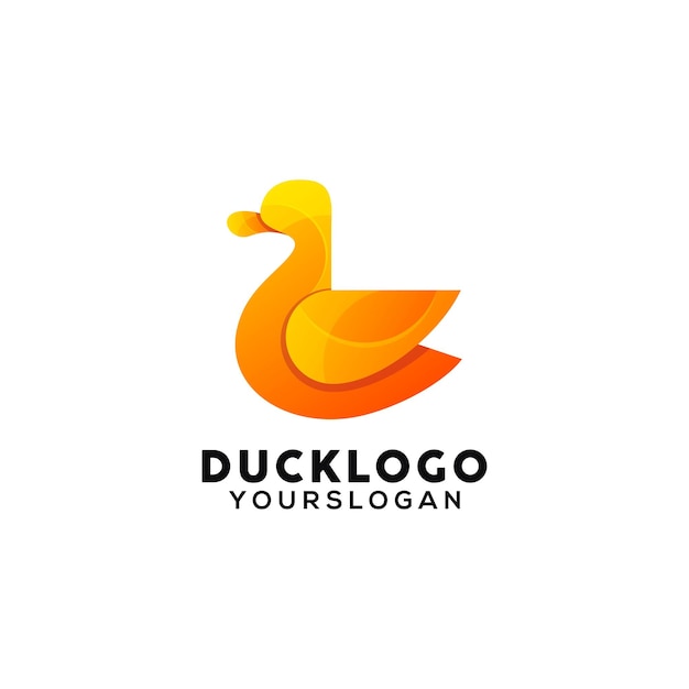 Vector plantilla de diseño de logotipo colorido pato