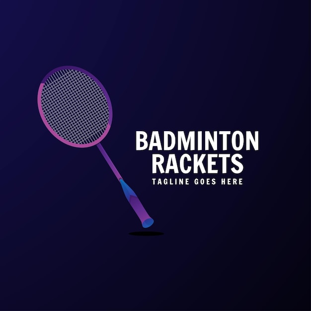 Plantilla de diseño de logotipo colorido de raquetas de bádminton