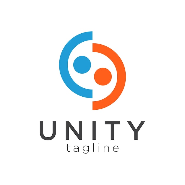 plantilla de diseño de logotipo colorido de Unity