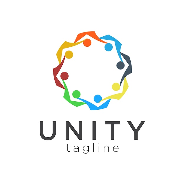 plantilla de diseño de logotipo colorido de Unity
