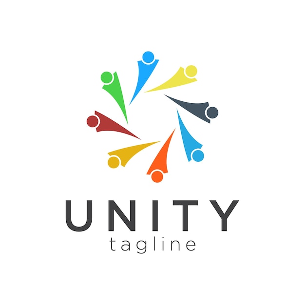 Plantilla de diseño de logotipo colorido de unity