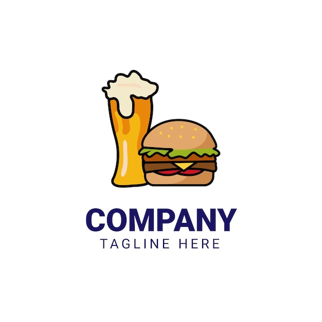 Plantilla de diseño de logotipo de comida de cerveza