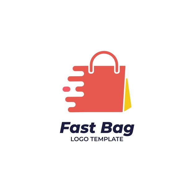 plantilla de diseño de logotipo de compras de bolsas rápidas vectoriales