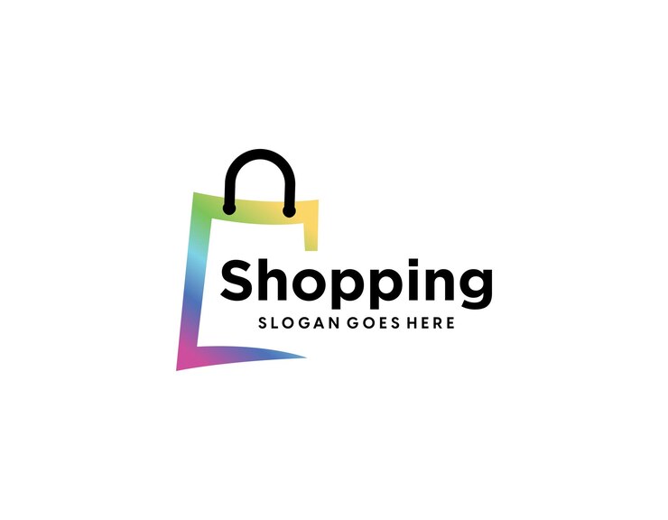 Vector plantilla de diseño de logotipo de compras en línea conceptos de cursor de mouse y carrito de logotipo de compras digitales