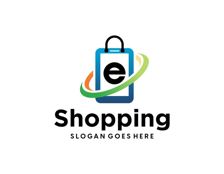 Vector plantilla de diseño de logotipo de compras en línea conceptos de cursor de mouse y carrito de logotipo de compras digitales