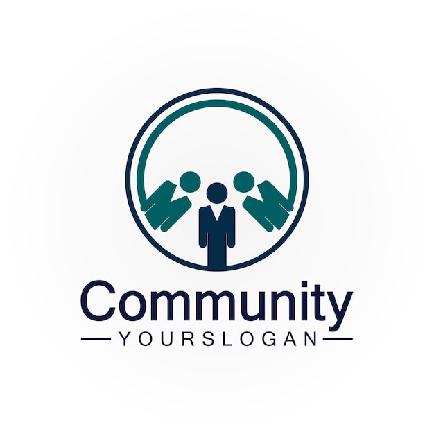 Plantilla de diseño de logotipo de la comunidad para equipos o gruposdiseño de iconos sociales y redes