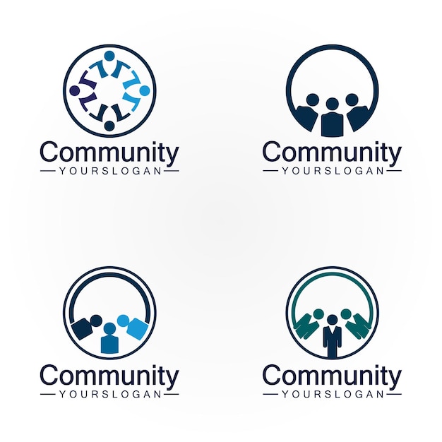 Plantilla de diseño de logotipo de la comunidad para equipos o gruposdiseño de iconos sociales y redes