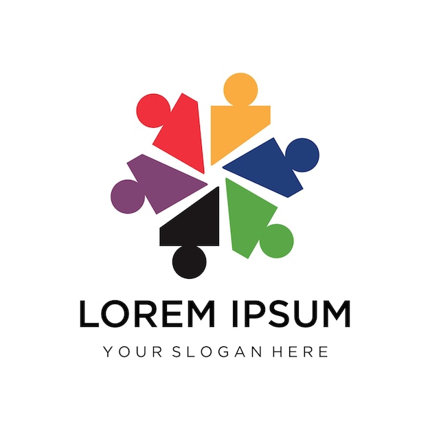 Plantilla de diseño de logotipo de la comunidad para equipos o gruposdiseño de iconos sociales y redes
