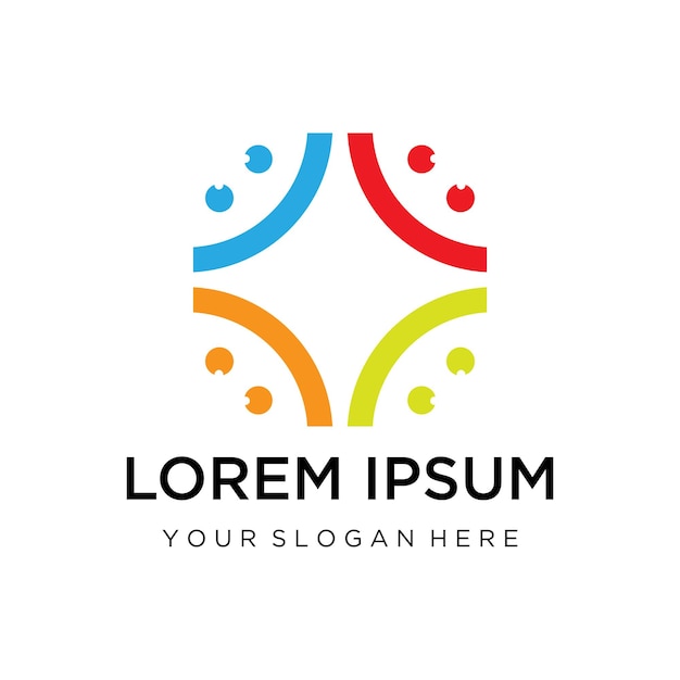 Plantilla de diseño de logotipo de la comunidad para equipos o gruposdiseño de iconos sociales y redes