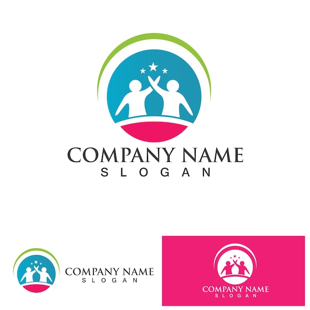 Plantilla de diseño de logotipo de la comunidad para equipos o gruposdiseño de iconos sociales y redes