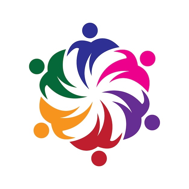 Plantilla de diseño de logotipo de la comunidad para equipos o gruposdiseño de iconos sociales y redes