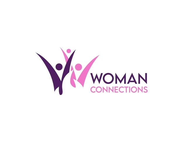plantilla de diseño del logotipo de la comunidad social de mujeres púrpuras