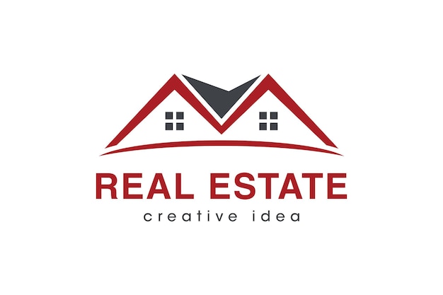 Plantilla de diseño de logotipo de concepto de bienes raíces creativo