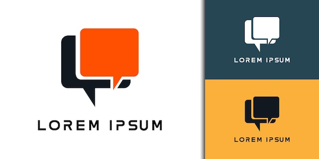Plantilla de diseño de logotipo de concepto de chat de burbujas creativas