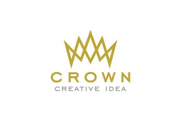 Plantilla de diseño de logotipo de concepto de corona creativa