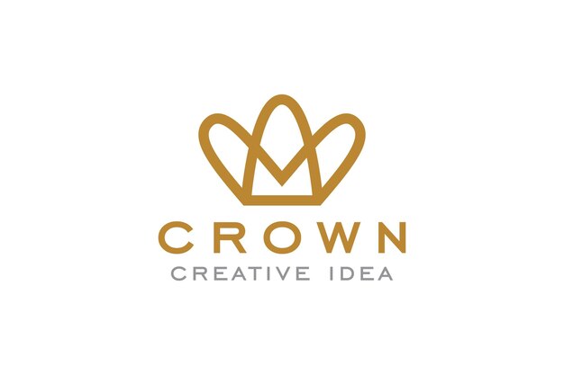 Plantilla de diseño de logotipo de concepto de corona creativa