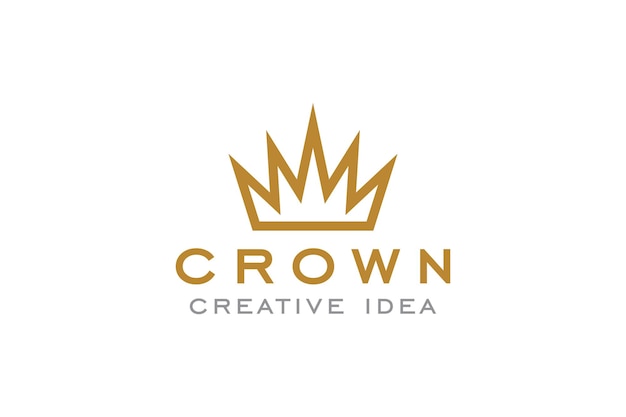 Plantilla de diseño de logotipo de concepto de corona creativa