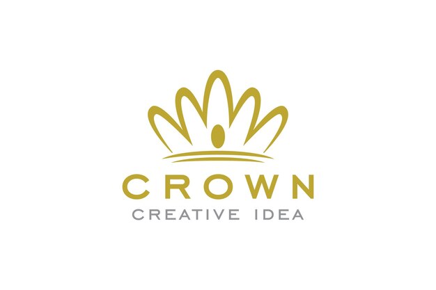 Plantilla de diseño de logotipo de concepto de corona creativa