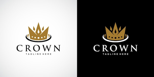 Plantilla de diseño de logotipo de concepto de corona creativa