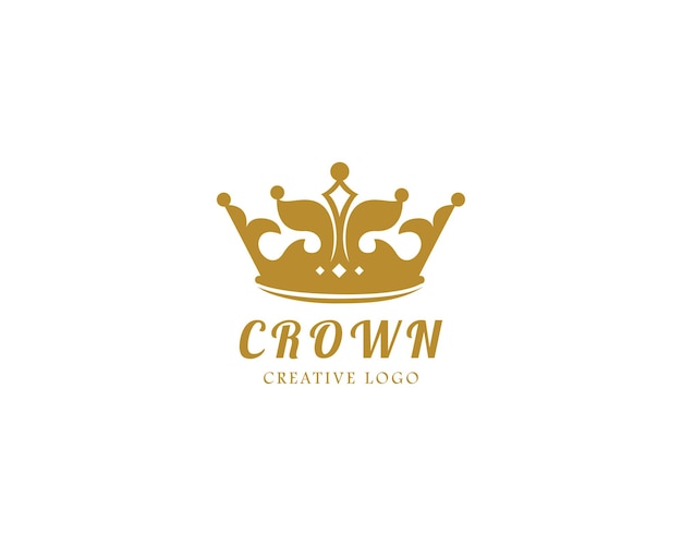 Plantilla de diseño de logotipo de concepto creativo de corona