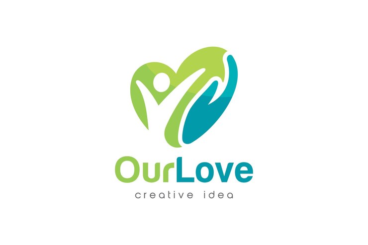 Plantilla de diseño de logotipo de concepto creativo para el cuidado del corazón