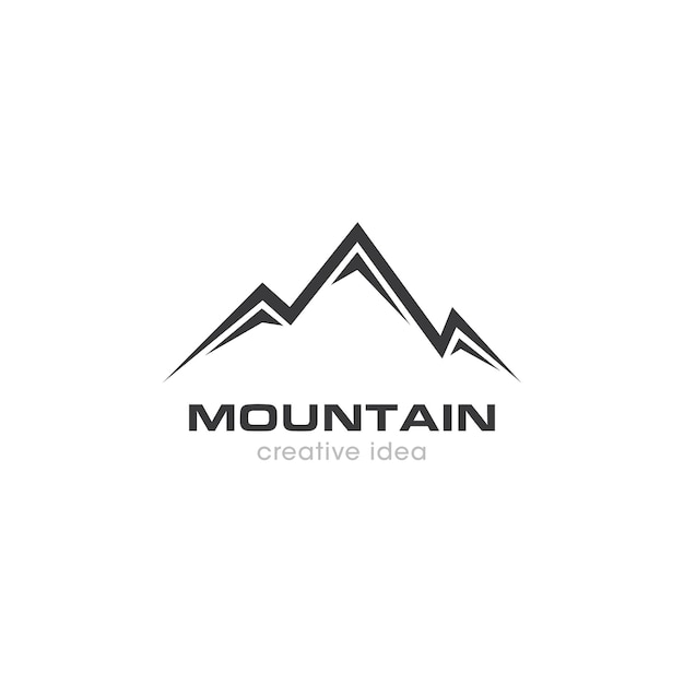 plantilla de diseño de logotipo de concepto creativo de montaña