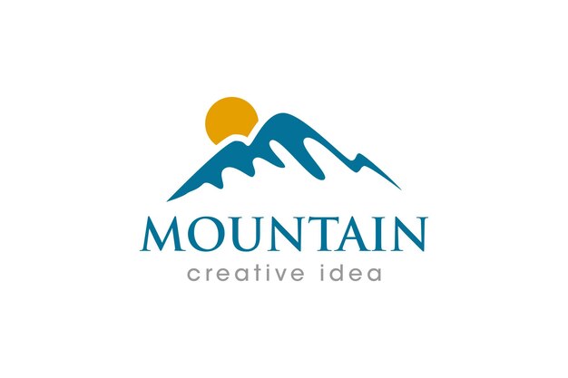 plantilla de diseño de logotipo de concepto creativo de montaña