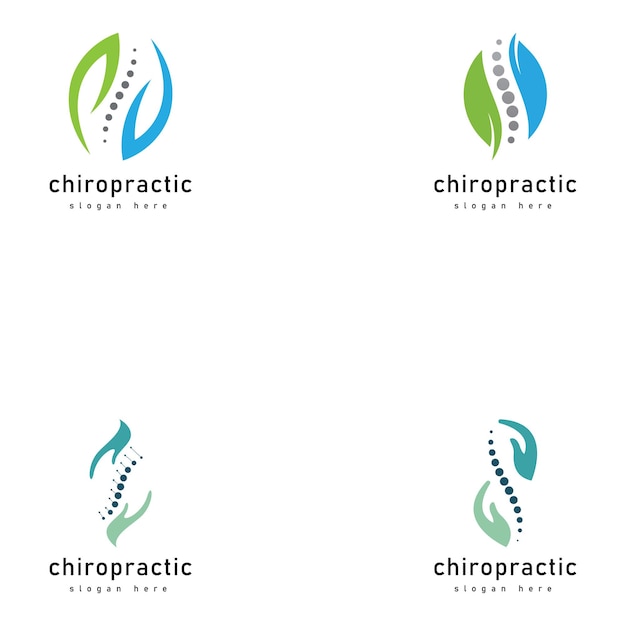 Plantilla de diseño de logotipo de concepto creativo de quiropráctica