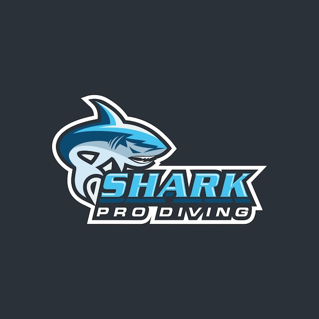 plantilla de diseño de logotipo de concepto creativo de Sport Shark