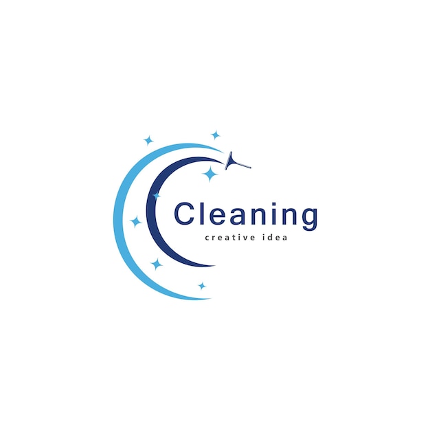 Plantilla de diseño de logotipo de concepto de limpieza creativa