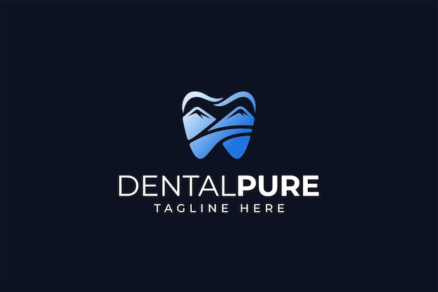 plantilla de diseño de logotipo de concepto moderno puro de clínica dental