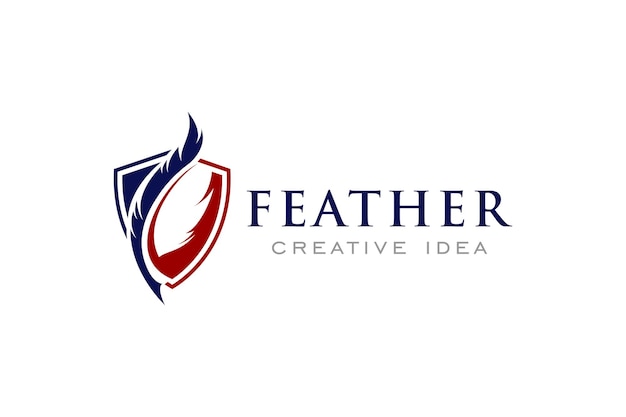 Plantilla de diseño de logotipo de concepto de pluma creativa