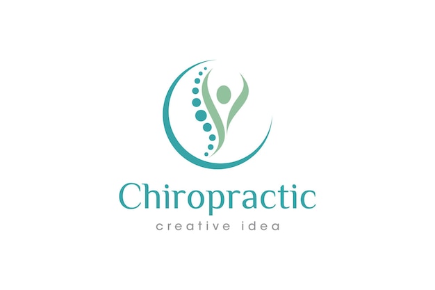 Plantilla de diseño de logotipo de concepto de quiropráctica creativa