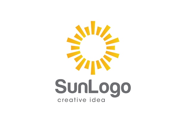 Plantilla de diseño de logotipo de concepto de sol creativo